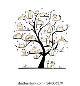 Cat family tree for your design