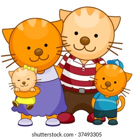 Cat Family - Vektorgrafik