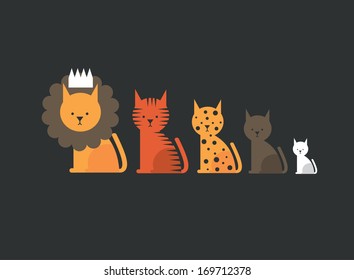 cat family vector/illustration