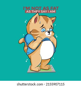 Cat Fat Kitty Funny Poster