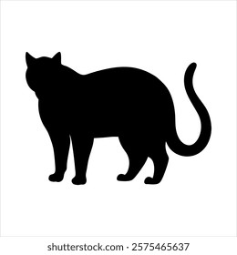the cat fat silhouette design