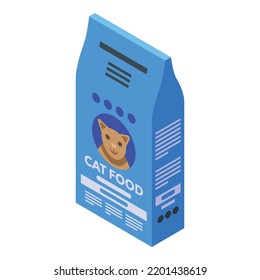 Cat Feed Bag Icon. Isometric Of Cat Feed Bag Vector Icon For Web Design Isolated On White Background