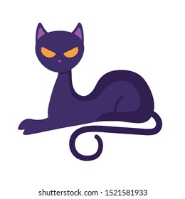 cat feline animal of halloween vector illustration design