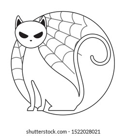 cat feline animal of halloween vector illustration