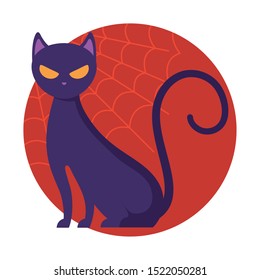 cat or feline animal of halloween vector illustration