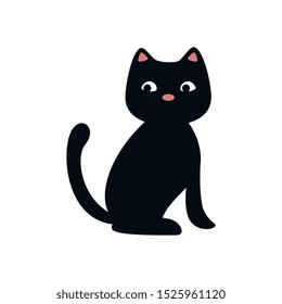cat feline animal of halloween vector illustration design