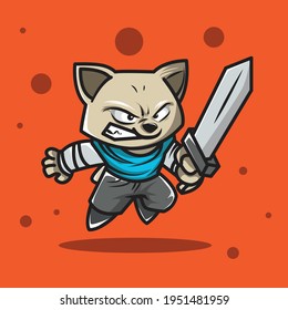 CAT FIGURE READY TO FIGHT CARTOON