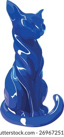 Cat figurine. Printed cat. Beautiful cat.