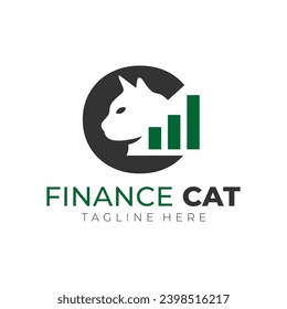 cat financial illustration logo design