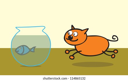 cat and fish