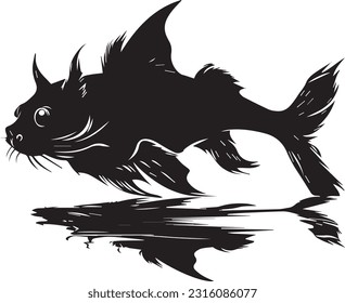 Cat fish animal silhuette images