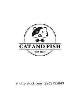 Plantillas para animales con logotipo de gatos y peces