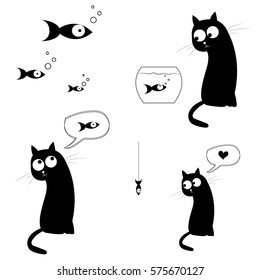 Cat and fish set