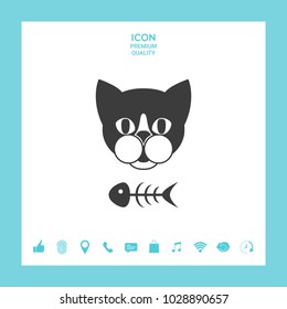 Cat with fish skeleton