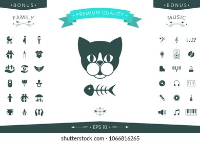 Cat with fish skeleton