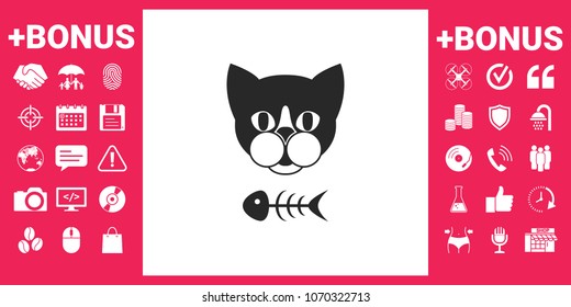 Cat with fish skeleton