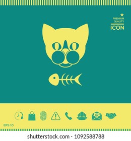 Cat with fish skeleton