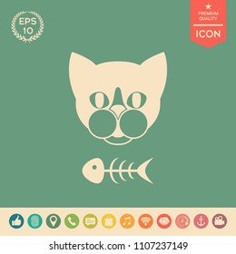 Cat with fish skeleton