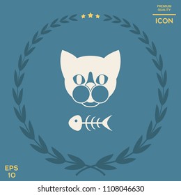 Cat with fish skeleton