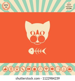 Cat with fish skeleton