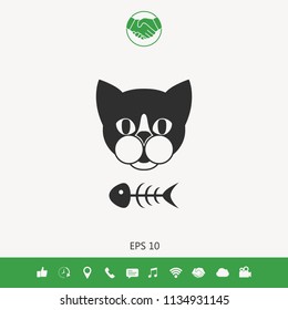 Cat with fish skeleton