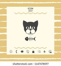 Cat with fish skeleton