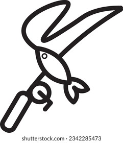 Cat Fishing Pet Outline Icon