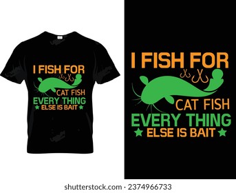 Cat fishing t shirt design