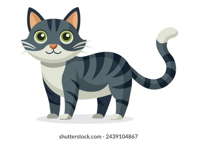 Ilustración de estilo profesional de vector de animal plano de gato