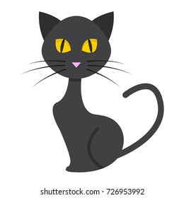 Cat flat icon, halloween and scary, animal sign vector graphics, a colorful solid pattern on a white background, eps 10.