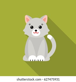 Cat flat icon. Illustration for web and mobile design.