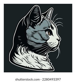 Icono plano de gato aislado en fondo blanco