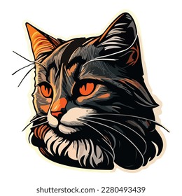 Cat Flat Icon Isolated On White Background