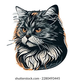 Cat Flat Icon Isolated On White Background