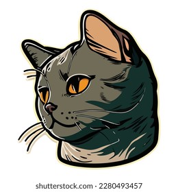 Cat Flat Icon Isolated On White Background
