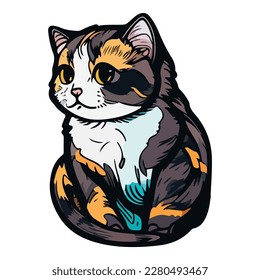 Cat Flat Icon Isolated On White Background