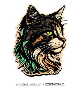 Cat Flat Icon Isolated On White Background