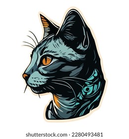 Cat Flat Icon Isolated On White Background
