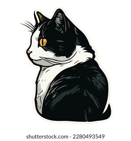 Cat Flat Icon Isolated On White Background