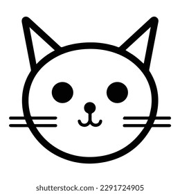 Icono plano de gato aislado en fondo blanco