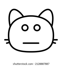 cat flat mouth Line Black Icon Design