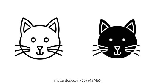 Cat flat simple vector icons illustration set.