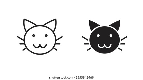 Cat flat simple vector symbols illustration.