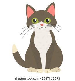 Cat in flat style. Vector illustration of a pet