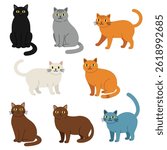 Cat flat vector illustration EPS 10