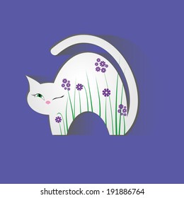 cat with flowers