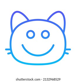 cat flushed Line Gradient Icon Design