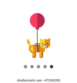Cat flying on balloon