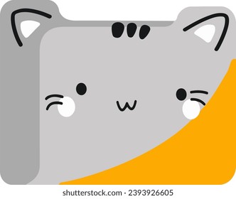 Estilo de caricatura de caracteres de carpeta de gato
