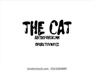 The Cat font for logo and headline. Isolated vector typeset